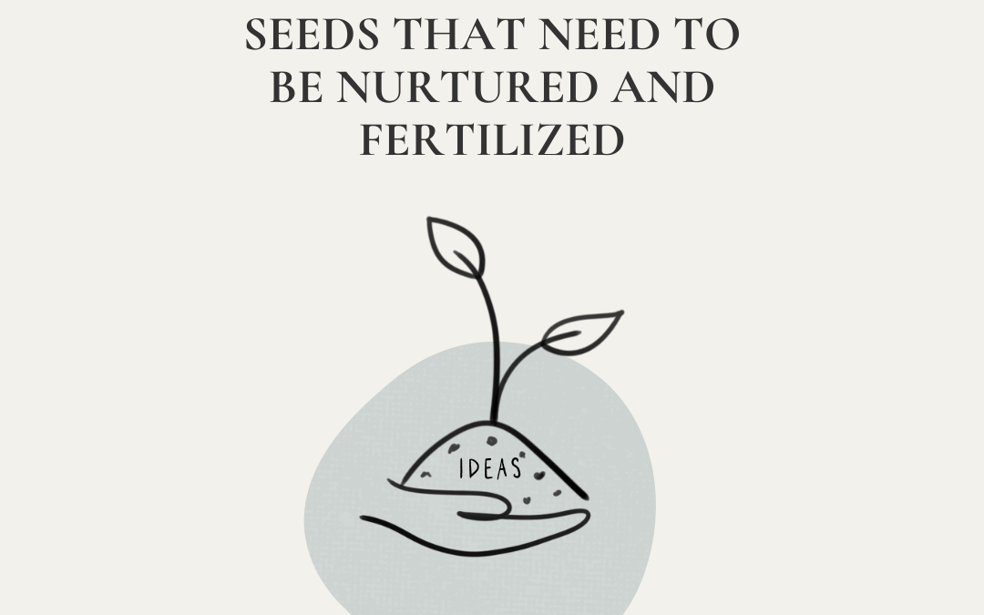 Ideas are fragile seeds that need to be nurtured and fertilized